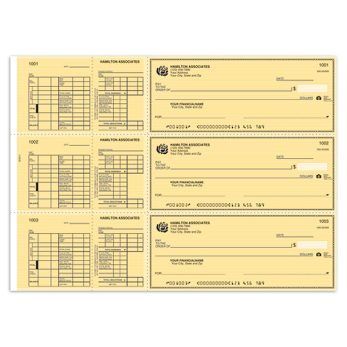 Hourly Payroll Check - Yellow