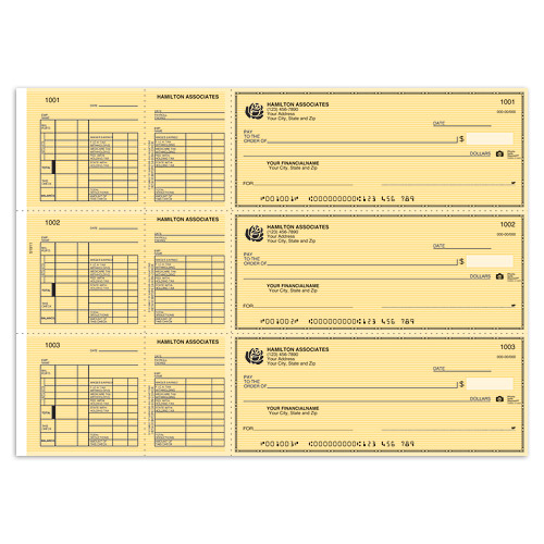 Hourly/Salary Payroll Check - Yellow