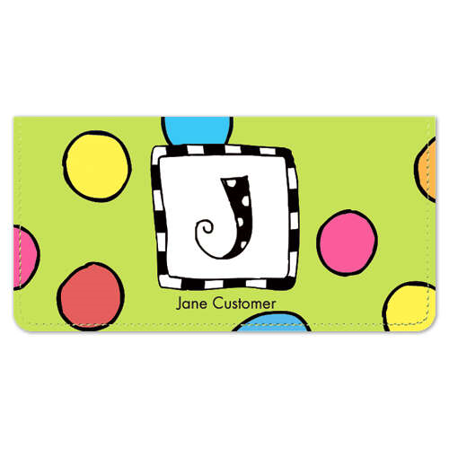 Polka Dot Monogram Lime Cover