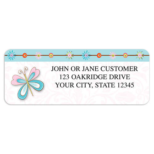 Blue Butterfly Address Labels