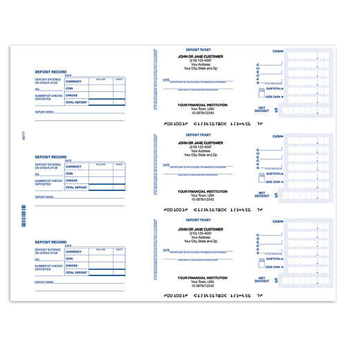 3 to a Page Desk Deposit Slips (Deposit Tickets)