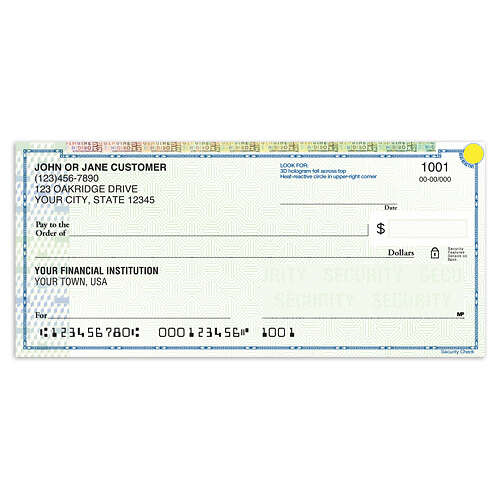 Green High Security Personal Checks