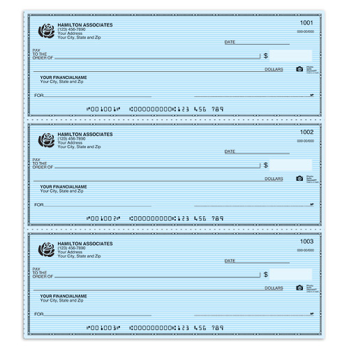 3-To-A-Page, Business Register Checks- Blue Safety