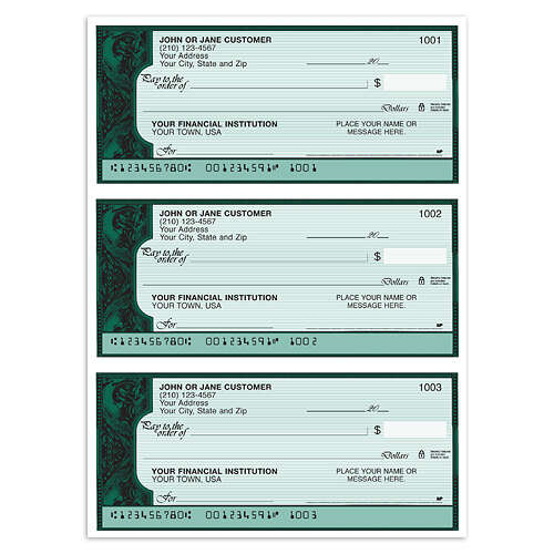 3-To-A-Page, Desk Register Checks - Currency