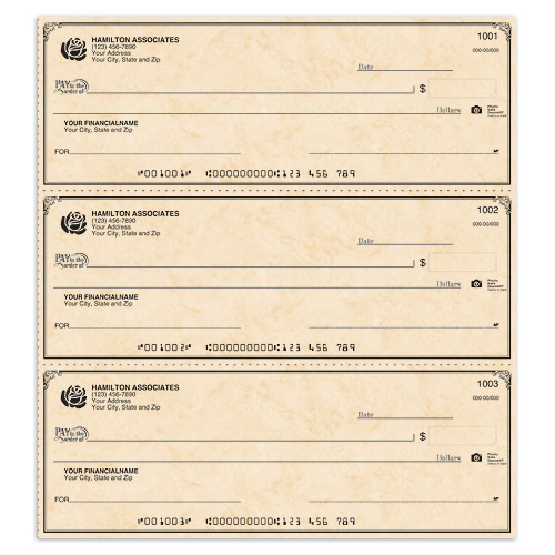 3-To-A-Page, Business Register Checks - Antique