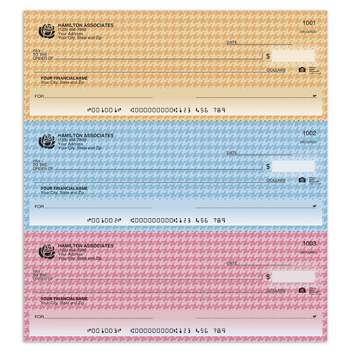 3-To-A-Page, Business Register Checks - Houndstooth