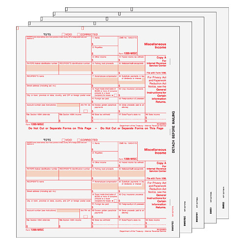 1099-MISC Laser 5 Part Set (Peachtree & Quickbooks Compatible)